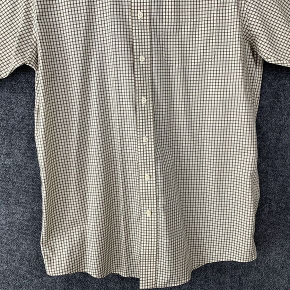 LL Bean Button Down Short Sleeve Shirt Men L Tall Windowpane Ck Wrinkle Resist. - Picture 7 of 12